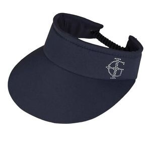 Island Green Womens/Ladies Diamante Logo Golf Sun Visor / Navy